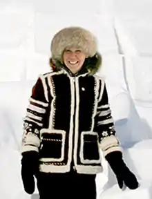 Brett at the Arctic Circle in Nunavut, Canada, researching The Three Snow Bears, 2007