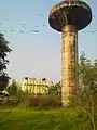 Jawahar Navodaya Vidyalaya, Vrindavan, water tank visible from miles away.