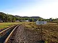 Railroad tracks at the state line