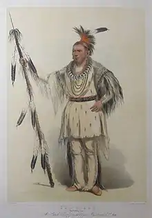 Joc-O-Sot, The Walking Bear, 1844 hand-colored lithograph by George Catlin