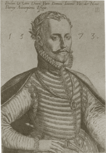 A portrait of Jan van der Noot engraved by Dirck Volckertszoon Coornhert (1573)