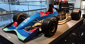 The Jordan 192 with its engine exposed at Yamaha communication Plaza