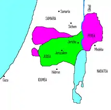 Hasmonean Kingdom in 161-143 BCE under Jonathan Apphus (after conquest of Perea)