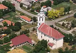 Aerial view of Kömlő