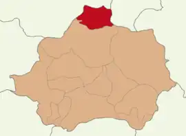 Map showing Domaniç District in Kütahya Province