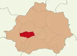 Map showing Hisarcık District in Kütahya Province