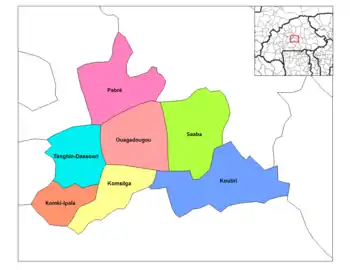 Saaba Department location in the province