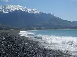 View north towards Seaward Kaikōura Ranges