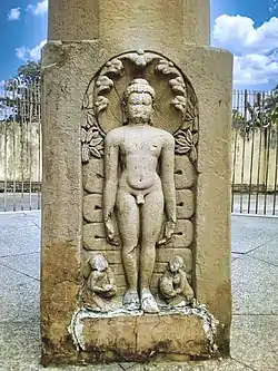 Relief of Jain tirthankara Parshvanatha on the Kahaum pillar erected by Skandagupta in 461 CE