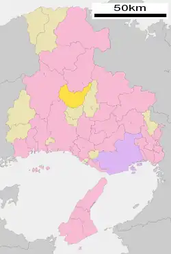 Location of Kamikawa in Hyōgo Prefecture