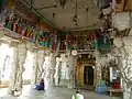 Pilaster dolls adorn the ceiling over the mantapa in the Kanakachalapathi temple at Kanakagiri