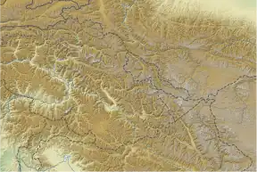 Map showing the location of Kutia Lungma Glacier