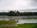 A Jain temple at the center of pond in Karla