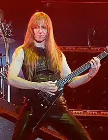 Logan performing with Manowar in 2016