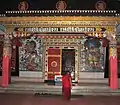 Nyingma Tibetan Buddhist temple with decorative use of the Lanydza variant of Rañjanā .