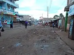 A typical side street in Kasarani, Nairobi, Kenya.