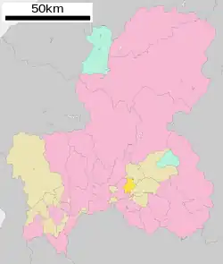 Location of Kawabe in Gifu Prefecture