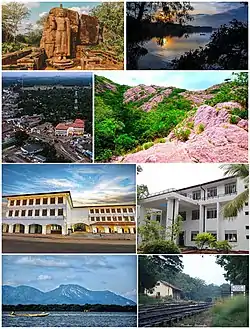 From top, left to right: Avukana Buddha statue, Kala wewa,  Kekirawa skyview, Namal Uyana, Kekirawa, Kekirawa Central College, Ritigala mountain range and Keriwara railway station