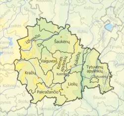 Map of Kelmė district municipality