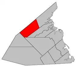 Location within Kent County, New Brunswick.