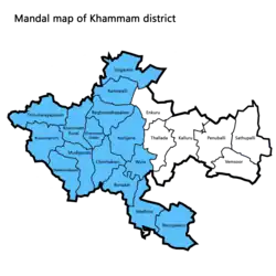 Khammam revenue division in blue