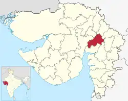 Location of district in Gujarat