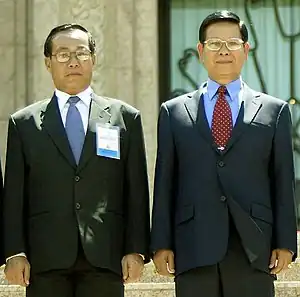 Prime Minister Soe Win (Left) and Former Prime Minister Khin Nyunt (Right)