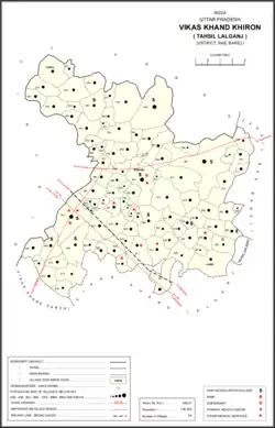 Map showing Ketanpur (#592) in Khiron CD block