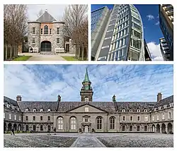 Clockwise from top: The gardens at the Royal Hospital Kilmainham; Heuston South Quarter; the Irish Museum of Modern Art at Royal Hospital Kilmainham