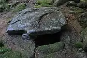 Detail of a cist at Kilmashogue wedge tomb