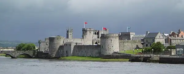 A medieval castle on a river