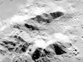 Closeup of the central peaks from Apollo 16