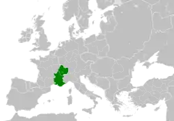 The Kingdom of Burgundy within Europe at the beginning of the 11th century