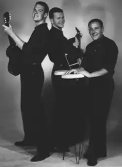 The Kingston Trio's original lineup: Dave Guard, Bob Shane and Nick Reynolds (spring 1957)