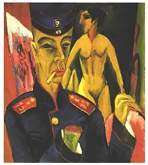 Ernst Ludwig Kirchner, Self-Portrait as a Soldier, 1915