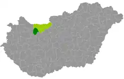 Kisbér District within Hungary and Komárom-Esztergom County.