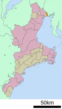 Location of Kisosaki in Mie Prefecture