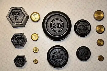 Photo of metal disks used as kitchen weights