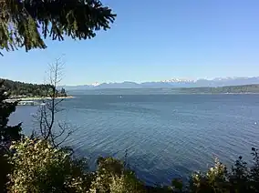 Hood Canal with mountains in background