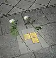 Stolpersteine in front of Blumenthalstrasse 23 in remembrance of Siegmund, Helene und Walter Klein