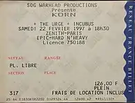 A concert ticket