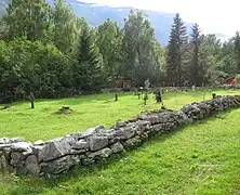 Cemetery that surrounded the old church in the old location