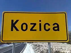 A sign at the entrance to Kozica