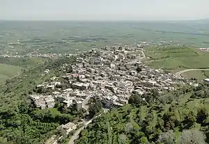 Al-Husn village seen from the southeast tower of the Krak des Chevaliers