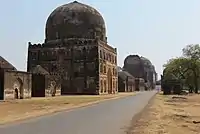 A row of Bahminid tombs at Ashtur, Bidar