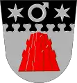 A red charcoal pile in the coat of arms of Kullaa