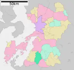 Location of Kuma in Kumamoto Prefecture