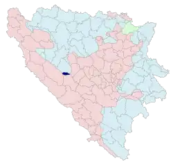 Location of Kupres (Republika Srpska) within Bosnia and Herzegovina