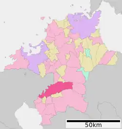 Location of Kurume in Fukuoka Prefecture