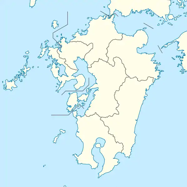 Map of Kyushu, with battle details superimposed